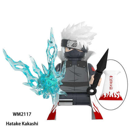 Anime Naruto Sasuke Uchiha Itachi Kakashi Jiraiya Tsunade Obito Indora Mini Blocks Figure WM6155 WM6154 WM6153 Collectible