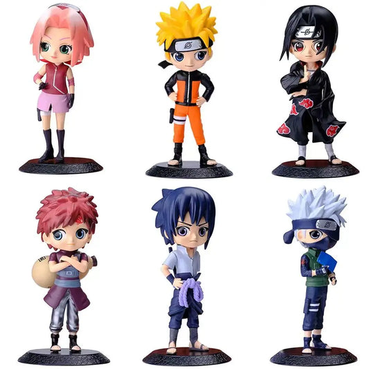Bandai Naruto Anime Figure Shippuden Uchiha Sasuke Hatake Kakashi Namikaze Minato Action Figure Collection Model Toys Gifts