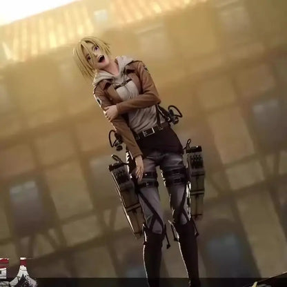 New 28cm Attack On Titan Anime Figures Annie Leonhart Figures Pvc Statue Collection Model Room Decoration Birthday Gift Toys