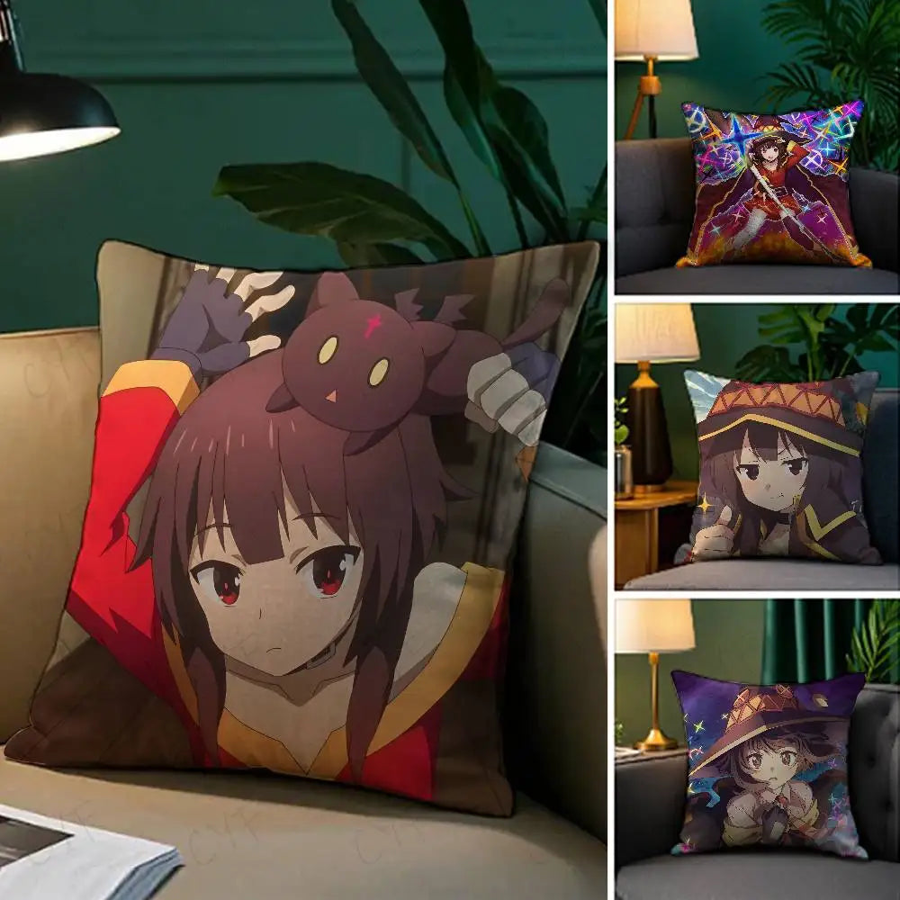 Anime k-KonoSuba M-Megumin Pillow Case Custom Printed Brushed Fleece