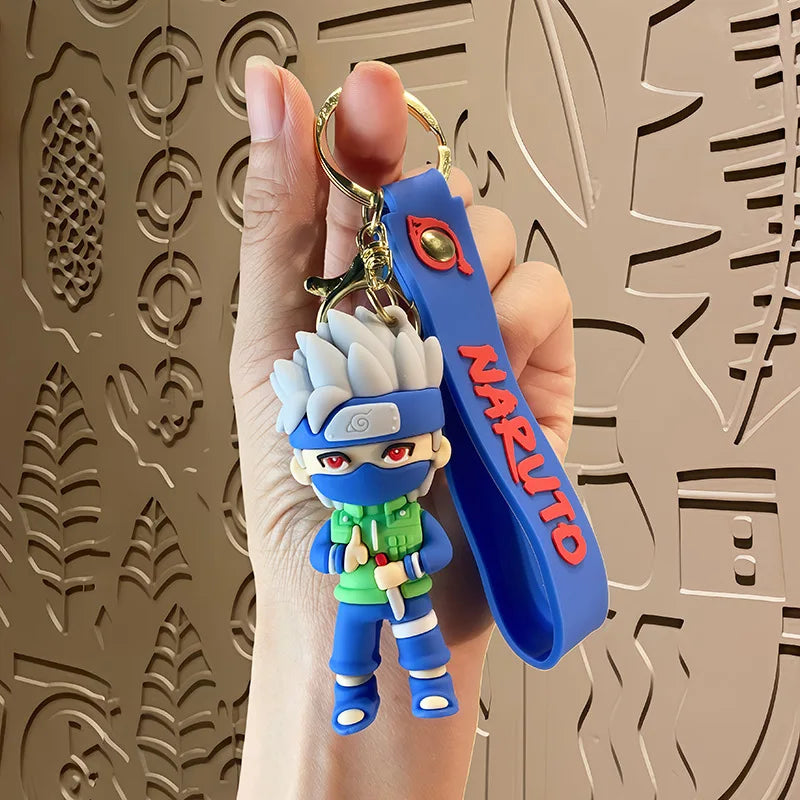 Cartoon PVC Naruto Anime Keychain Cute Hatake Kakashi Character Key Chain Car Backpack Decor Small Gifts for Fans Friends