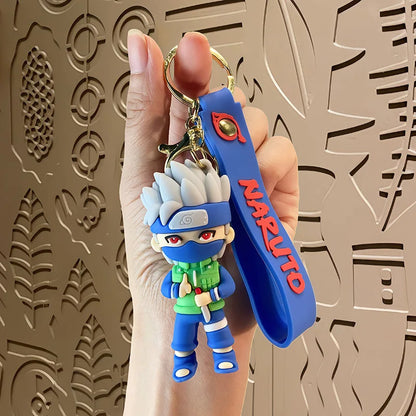 Cartoon PVC Naruto Anime Keychain Cute Hatake Kakashi Character Key Chain Car Backpack Decor Small Gifts for Fans Friends