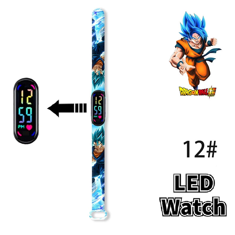 Bandai Dragon Ball Z 2 Fashion Cartoon Action Printing Anime LED Type Watches Kids Watch Birthday Gifts Toys