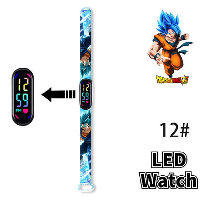 Bandai Dragon Ball Z 2 Fashion Cartoon Action Printing Anime LED Type Watches Kids Watch Birthday Gifts Toys