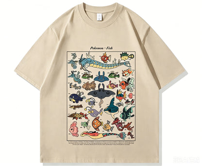 Pokemon Fish Guide Retro T-Shirt