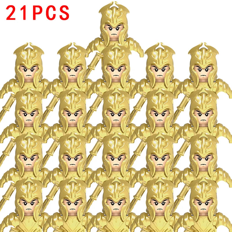 Lord Rings Elves Orcs Army Dwarf Rohan Mini Action Toy Figures Building Blocks Assembly Toys for Kids Birthday Gift
