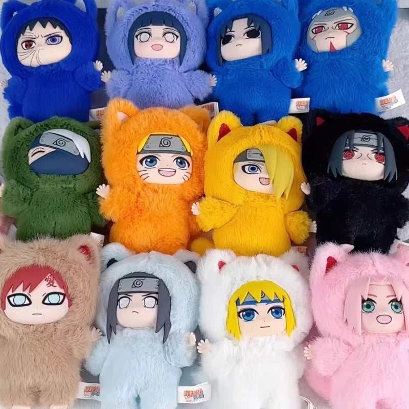 EAKI Naruto Kitten Land Series V3 Plush Blind Box Itachi Sasuke Obito Cute Peripheral Doll Soft Figure Toy Surprise Pendant Gift