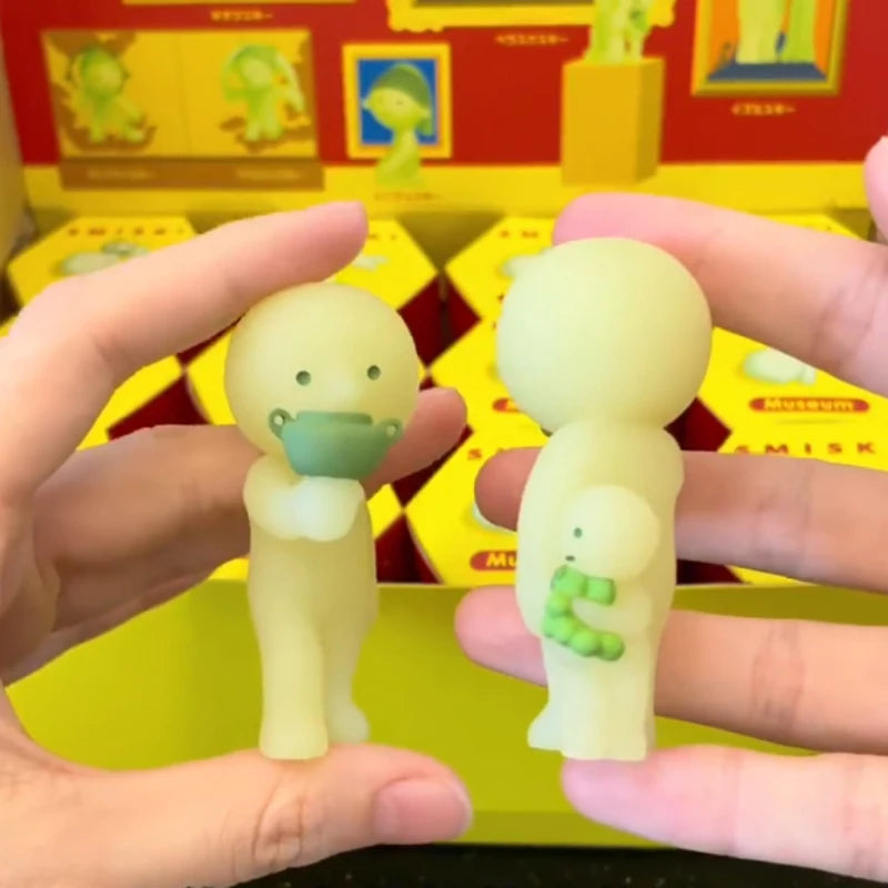 Sonny Angel Smiski Museum Series Cute Noctilucent Doll Mini Figure Cartoon Desktop Blind Box Toy Ornament Mystery Surprise Gifts