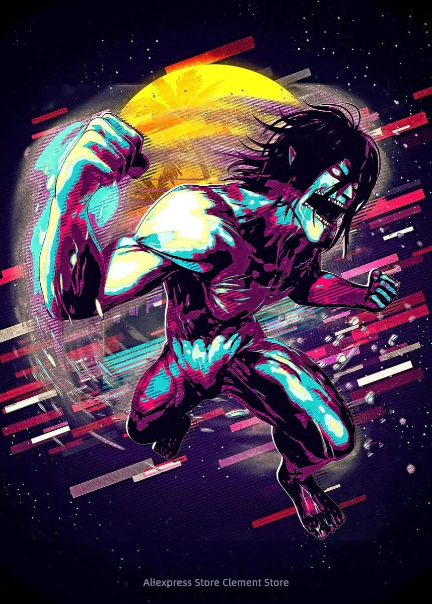 Shingeki no Kyojin Eren Yeager Attack on Titan Anime Poster  Canvas Prints  Wall Decor