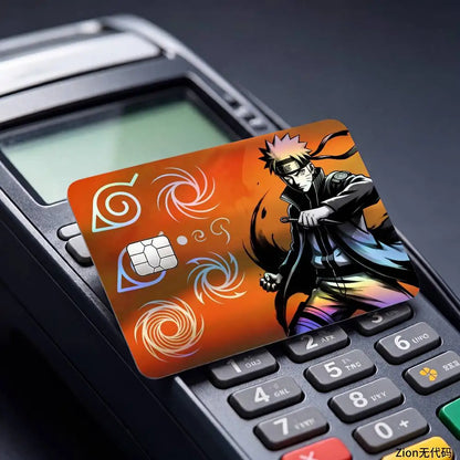 poster Uzumaki Naruto Uchiha Sasuke Sakura Kakashi itachi Laser Reflective Card Skin Sticker For Debit Credit Card