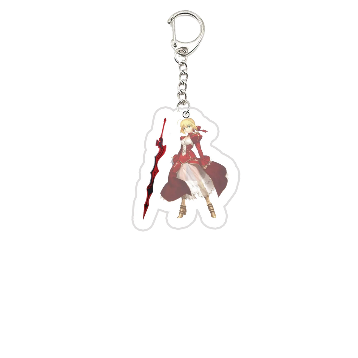 Acrylic Fate Stay Night Keyring Key Chains Cute Artoria Pendragon Saber KeyChain Pendant KeyRing for Accessories Bag Fans Gifts