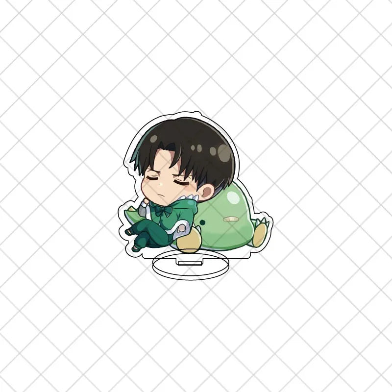 Attack On Titan Eren Jaeger Mikasa Ackerman Acrylic Mini 10Cm Figure Display Cartoon Stand Model Plate Accessories Keychain