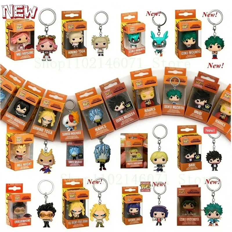 New Funko Pocket Keychain My Hero Academia Deku Bakugo Mirio Togata Dabi Izuku Midoriya Kyoka Jiro Model Toys Adult Kids Gift
