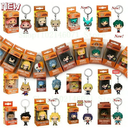 New Funko Pocket Keychain My Hero Academia Deku Bakugo Mirio Togata Dabi Izuku Midoriya Kyoka Jiro Model Toys Adult Kids Gift