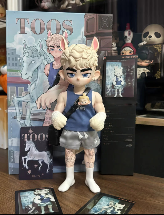 Toos Deer Head Boy Figure Muscle Guy Handsome Boy with Tattoo Warrior Doll Running Park Collection Ornament Accompany Gift