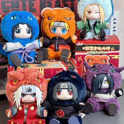 BANDAI Eaki Naruto Uzumaki Naruto Blind Box Shippuden Beast Party Series Jiraiya Plush Doll Anime Characters Are Cute Toys Gifts