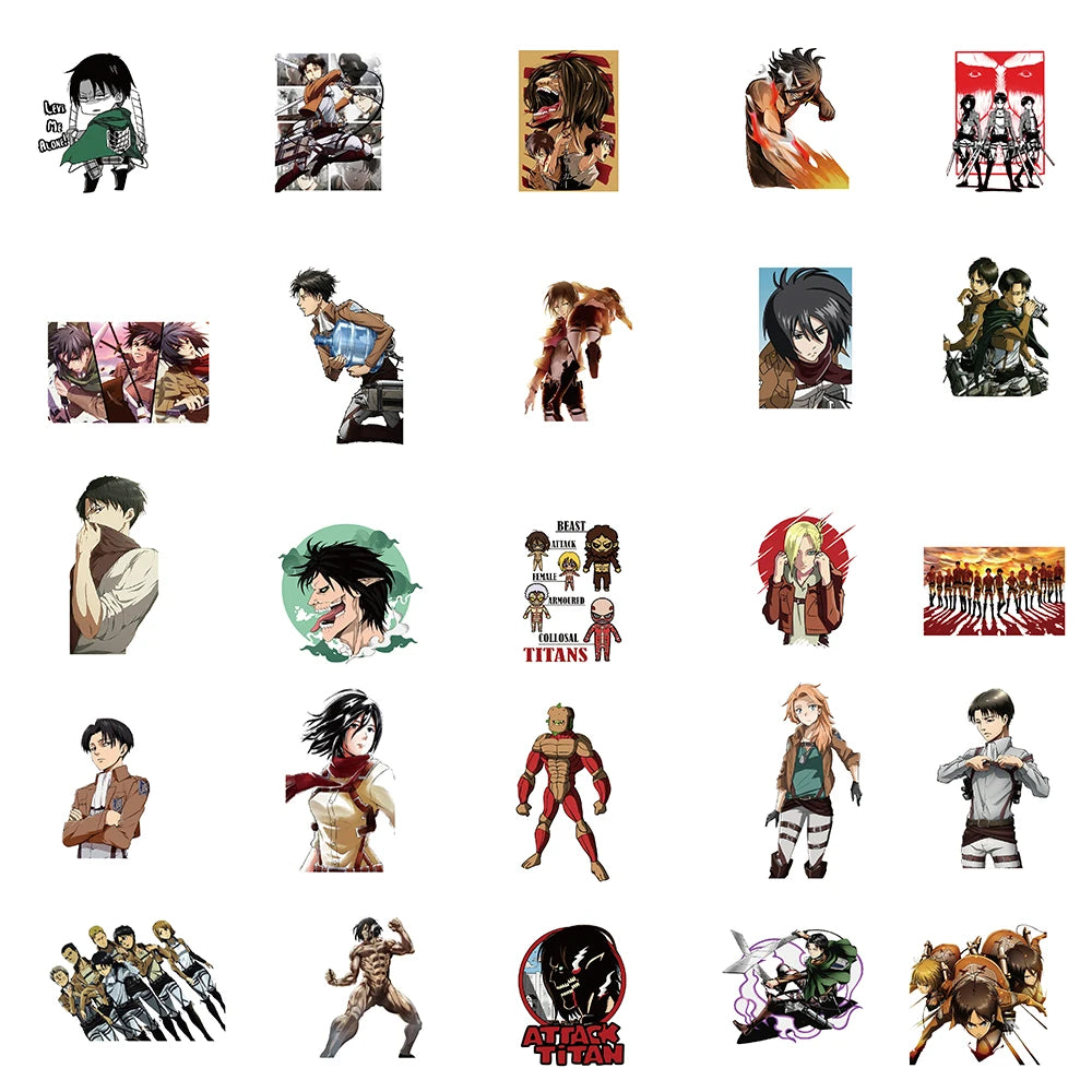 100pcs Anime Attack on Titan Graffiti Stickers DIY Phone Guitar Laptop Notebook Suitcase Cup Waterproof Sticker Kids Toy