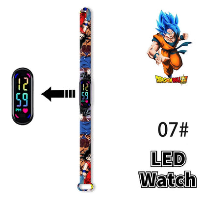 Bandai Dragon Ball Z 2 Fashion Cartoon Action Printing Anime LED Type Watches Kids Watch Birthday Gifts Toys