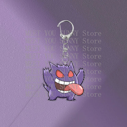 Anime Gengar Acrylic Keychain Pocket Monster Cartoon Kawaii Figure Creative Backpack Charm Pendant Toy Students Accessories Gift