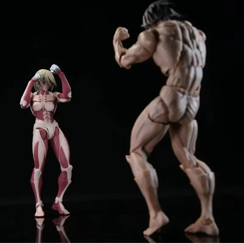 In Stock Attack On Titan Amazing Yamaguchi Revoltech Nr068 Female Titan Annie Leonhart Figure Gk Collection Model Toy Gift