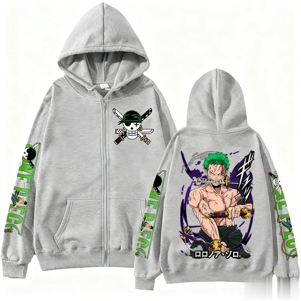 One Piece Zoro Zip Hoodie