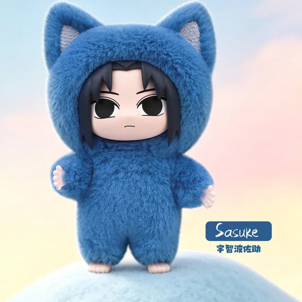 EAKi Naruto Kitten Land Series Plush Doll Blind Box V3 Cute Naruto Sasuke Anime Peripheral Figure Surprise Toys Collectible Gift