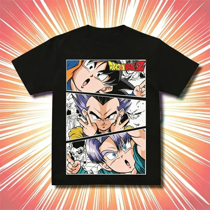Dragon Ball Goku Unisex Pure Cotton T-shirt 2026 Summer New Popular Anime Printed Casual Parent-child Short Sleeved Shirt