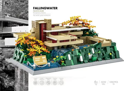 MOC World Famous Architecture Edifice Opera House Building Blocks Villa Savoye Bridge Tower Toy Children Birthday Christmas Gift
