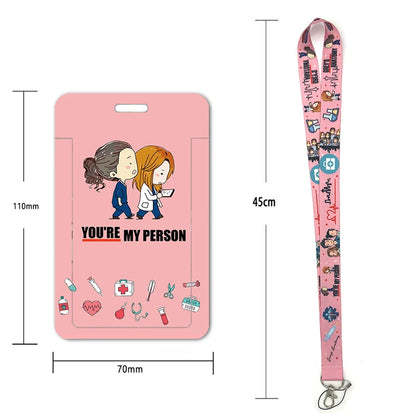 100 Styles Anatomy Credential Holder Keychains Neck Lanyard Pass Card Anime Credit Card Holder Keychain Straps Wholesale