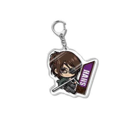 Attack On Titan Acrylic Figure Display Cartoon Keychain Eren Mikasa Levi Anime Desk Ornament Key Ring Accessories Q Version