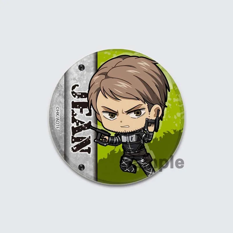 Eren Levi Armin Arlert Erwin Cartoon Badge Attack on Titan Brooches on Backpack Clothes Handmade Round Pins for Gift Accessory