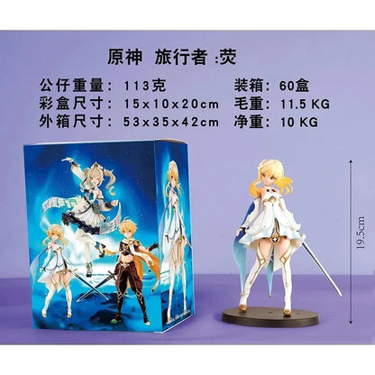 20cm Lumine Anime Game Figure Genshin Figure Barbara Aether Figurine Collectible Model Doll Toy Gift Action Figure PVC Boxed