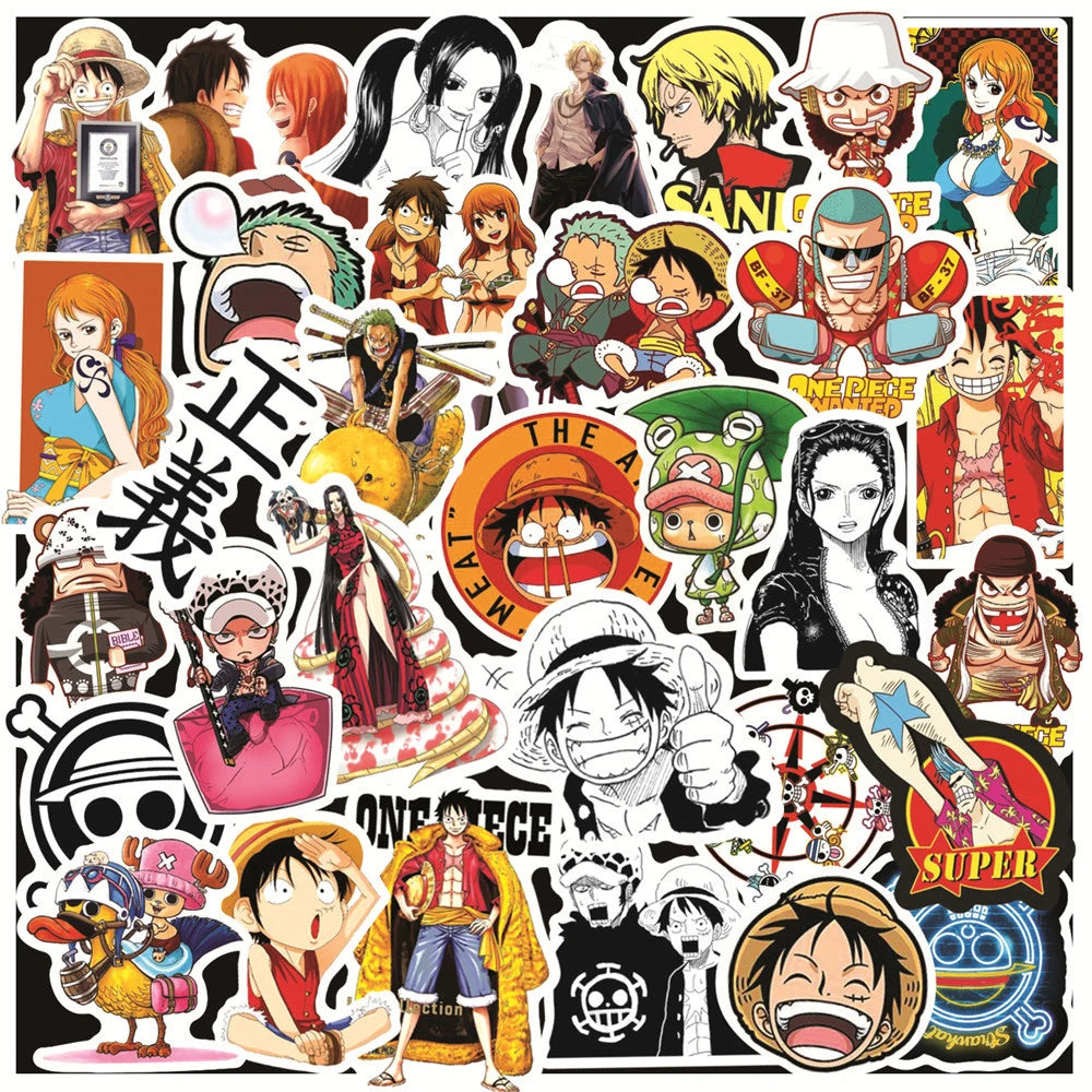 50/100pcs Cartoon Mix Anime Stickers Attack On Titan Jujutsu Kaisen Decals Skateboard Laptop Car Motorcycle Waterproof Sticker