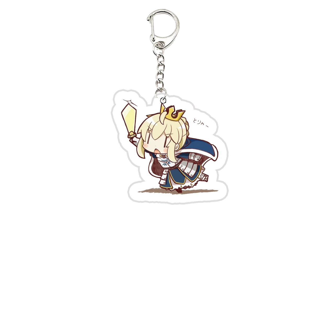 Acrylic Fate Stay Night Keyring Key Chains Cute Artoria Pendragon Saber KeyChain Pendant KeyRing for Accessories Bag Fans Gifts