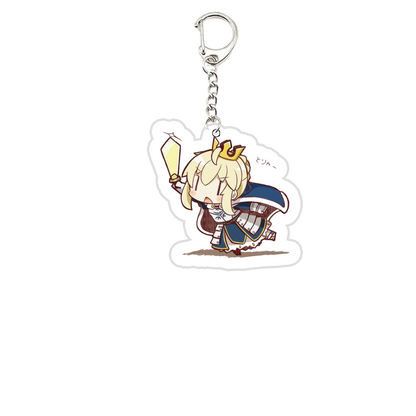 Acrylic Fate Stay Night Keyring Key Chains Cute Artoria Pendragon Saber KeyChain Pendant KeyRing for Accessories Bag Fans Gifts