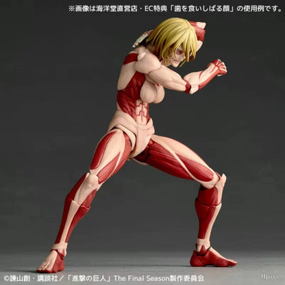 Attack on Titan The Female Titan Annie Leonhart Kaiyodo Revoltech Yamaguchi Anime Action Figures Figurine Ko Model Toys gifts