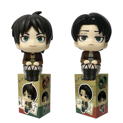 1-2pcs Attack on Titan Figure Eren Jaeger & Captain Levi PVC Figure Action Model Collectible Figure Toys Decorative Ornaments