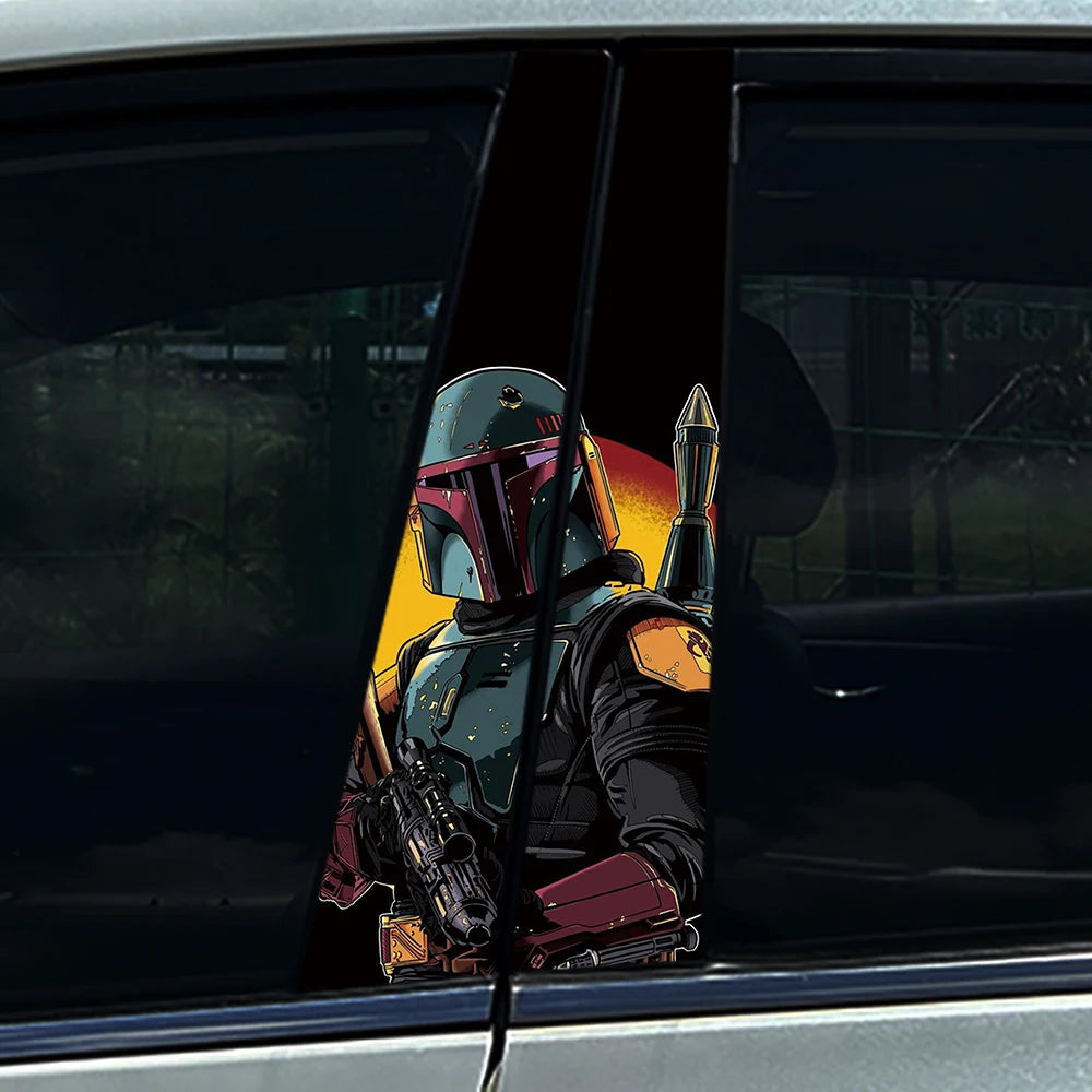 Graffiti Anime Mandalorian Yoda Car B Pillar Sticker