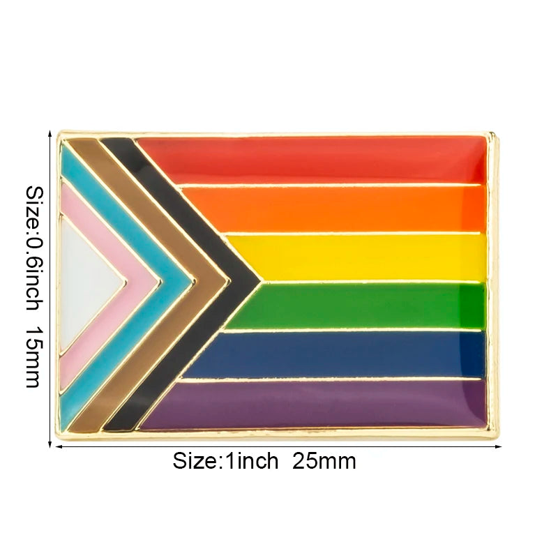 Progress Pride Heart Shaped Lapel Pin Flag badge Brooch Pins Badges
