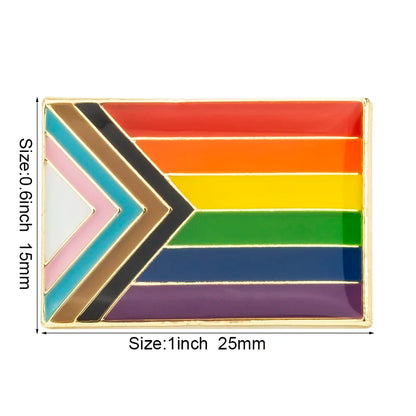 Progress Pride Heart Shaped Lapel Pin Flag badge Brooch Pins Badges