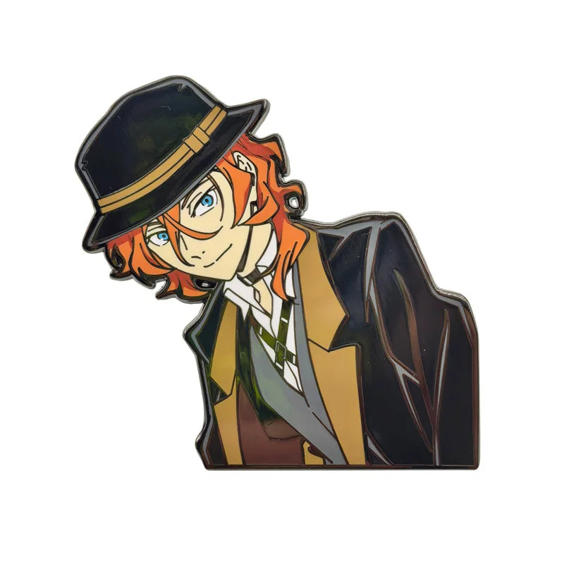 Anime Bungo Stray Dogs Pins Dazai Osamu Nakahara Chuuya Metal Badges