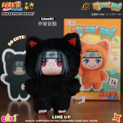 In Stock Genuine EAKI Naruto Shippuden KittenLand Vinyl Series Third Blind Box Plush Figurine Model Toys Collection Present