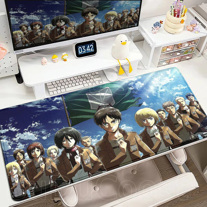 New Mousepad Anime Attack on Titan Mouse Pad Gaming Accessories PC Keyboard Large Rubber Non-slip Desk Mat Computer Table Carpet