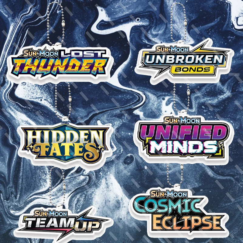 6pcs Anime Cartoon Pocket Monsters Small Card Logo Acrylic Keychain Fashion Peripheral Accessory Pendant Charm Keyring Gifts Toy