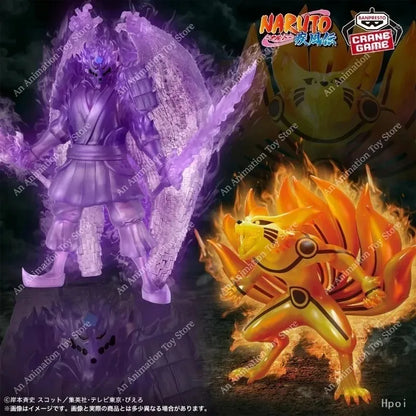 100% Original BANDAI BANPRESTO Naruto Shippuden Susanoo Sasuke & Kurama Nine Tails Anime Figure Set Collectible PVC Home Decor