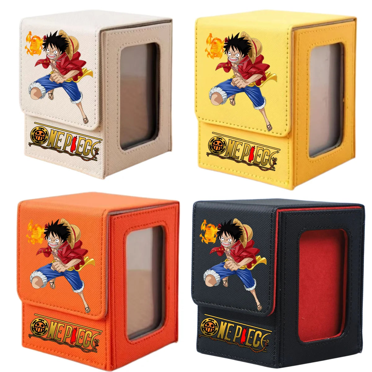 ONE PIECE Luffy Zoro Trading Card Deck Box with Window Cartoon Magnetic Closure Game Card Deck Holder Jewelry Organiser Case