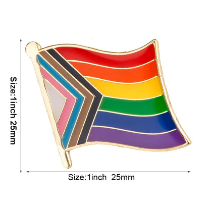 Progress Pride Heart Shaped Lapel Pin Flag badge Brooch Pins Badges