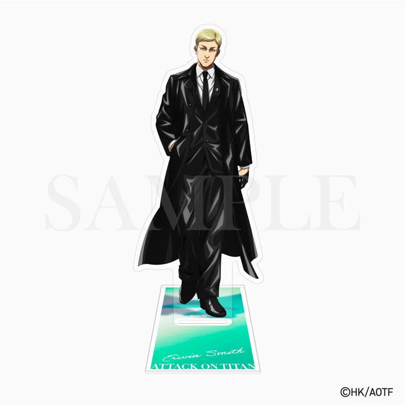 Attack On Titan Eren Mikasa Levi Acrylic Figure Display Cartoon Stand Model Plate Anime Desk Ornament Keychain Accessories