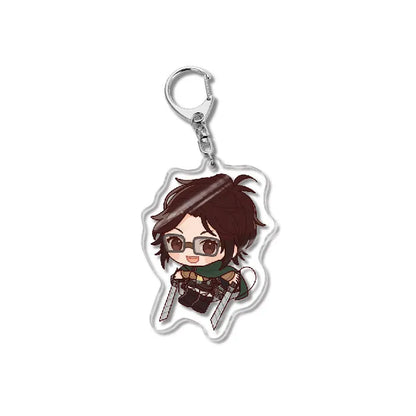 Attack On Titan Acrylic Figure Display Cartoon Keychain Eren Mikasa Levi Anime Desk Ornament Key Ring Accessories Q Version
