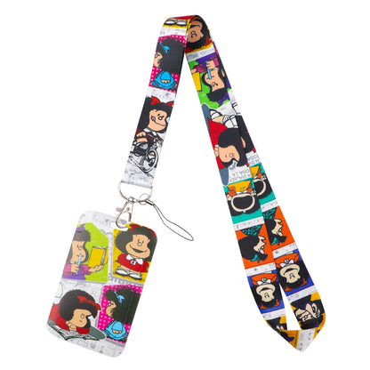 Anime Girl Lanyard Credential Holder